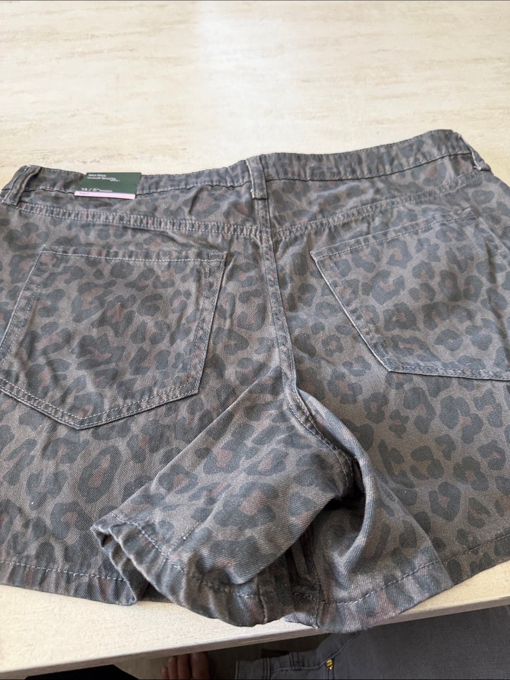 wild fable Leopard Print Jean Shorts - Gray/Brown